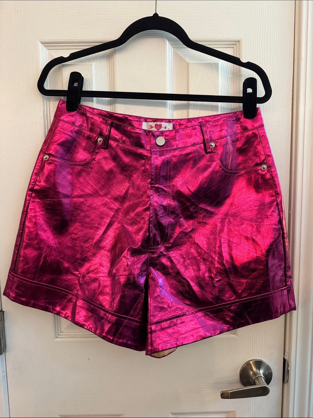 BUDDY LOVE Court High Waited Pink Metallic Shorts Size 30